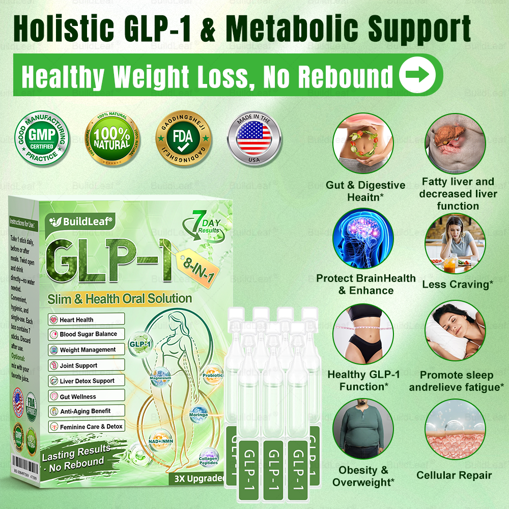 Official Store | BuildLeafยฎ GLP-1 8-in-1 Slim & Healthy Oral Solution (Once a day, results in 7 days), With 100 Billion CFU Active Probiotics โ
 Supports weight management, heart health, diabetes, gut & womenโs health, while firming skin & boosting energy.