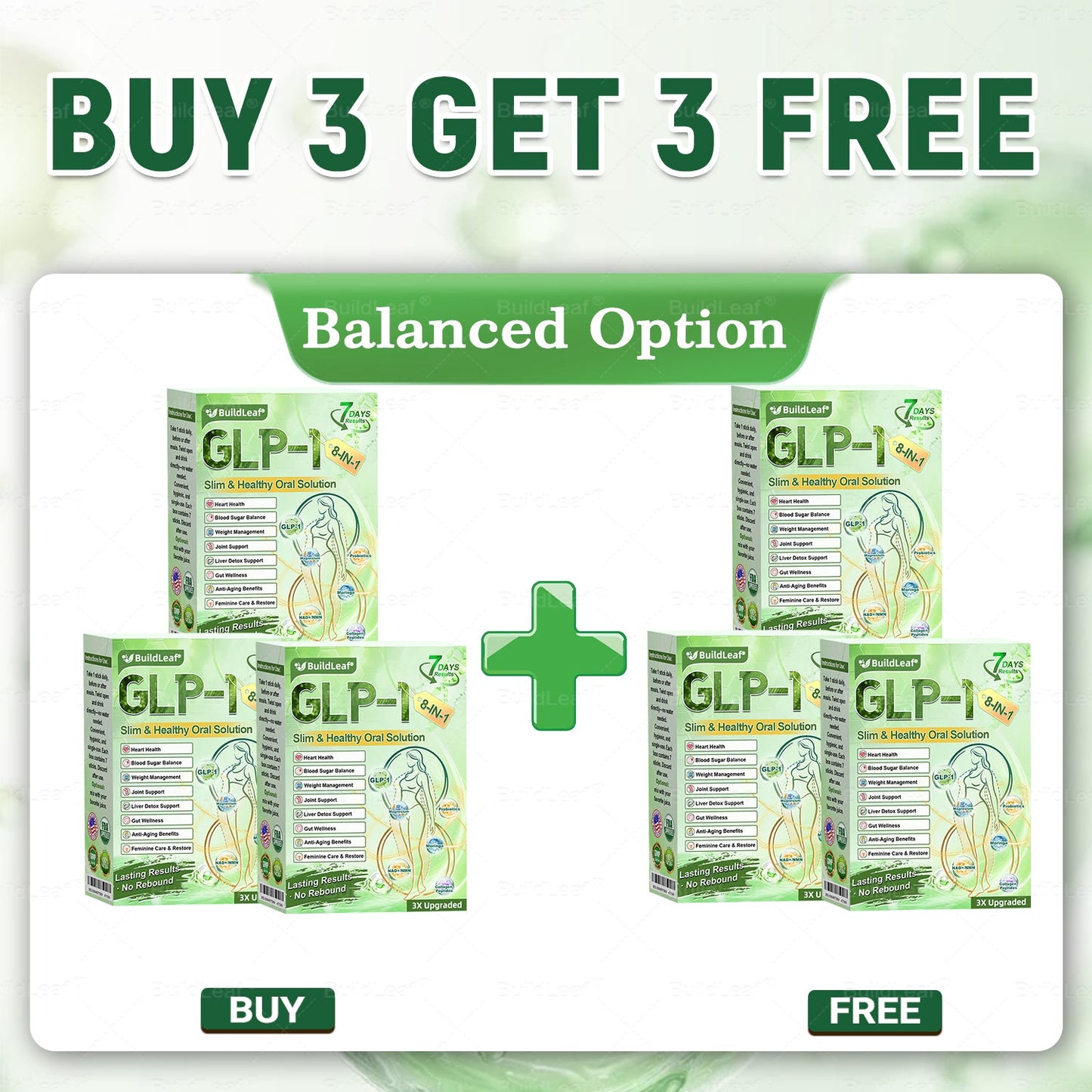 Official Store | BuildLeafยฎ GLP-1 8-in-1 Slim & Healthy Oral Solution (Once a day, results in 7 days), With 100 Billion CFU Active Probiotics โ
 Supports weight management, heart health, diabetes, gut & womenโs health, while firming skin & boosting energy.