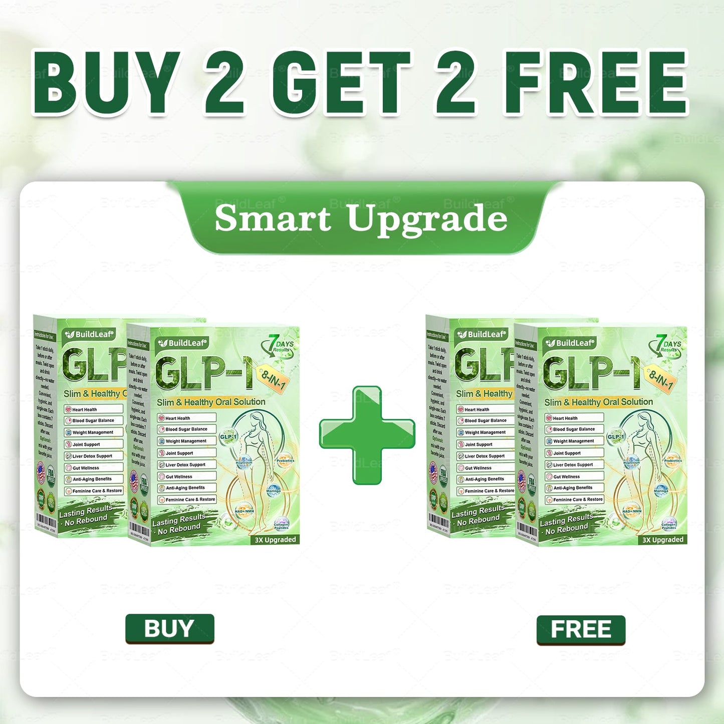 Official Store | BuildLeafยฎ GLP-1 8-in-1 Slim & Healthy Oral Solution (Once a day, results in 7 days), With 100 Billion CFU Active Probiotics โ
 Supports weight management, heart health, diabetes, gut & womenโs health, while firming skin & boosting energy.